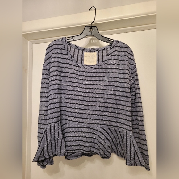Free People Stripe Peplum Top - Picture 4 of 10